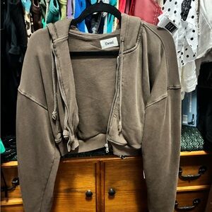 Elwood babydoll crop hoodie chocolate